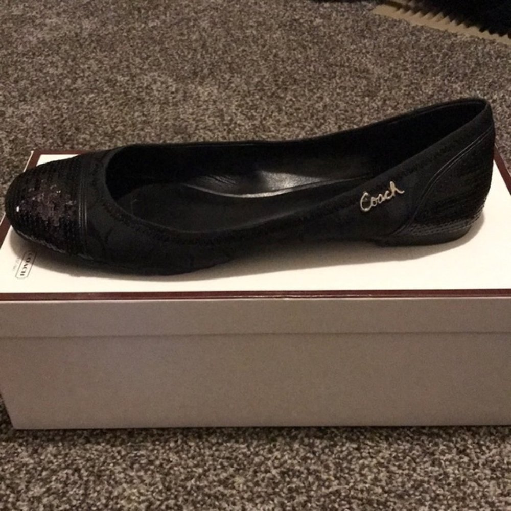 Coach Women's Signature C Shine Ballet Flats Shoes 6.5
